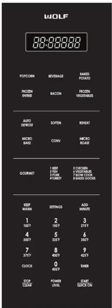 WOLF Convection Microwave Oven - Panneau de commande - 1