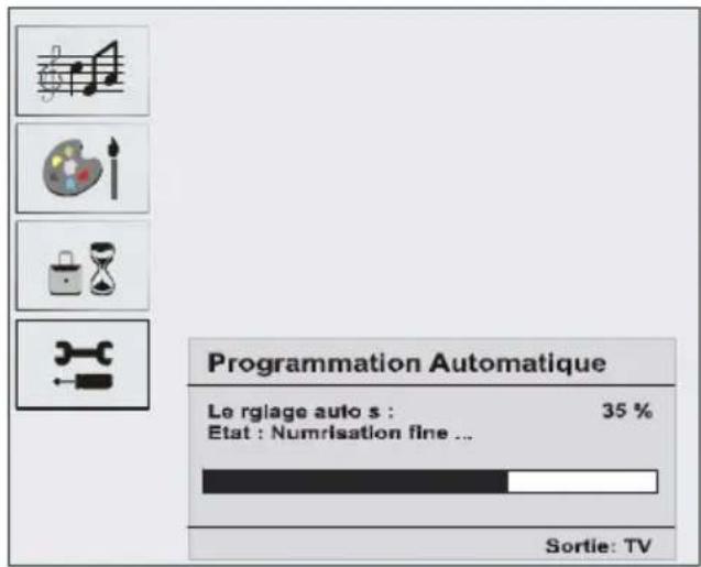 Programmation Automatique Le rglage auto s : 35 % Etat : Numrisation fine ... Sortie: TV