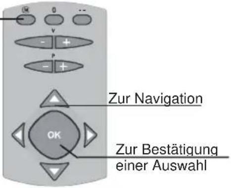 OK 0 -- V - + P - + Zur Navigation OK Zur Bestätigung einer Auswahl