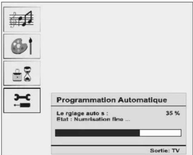 Programmation Automatique Le rglage auto s : 35 % Etat : Numrisation fine ... Sortie: TV