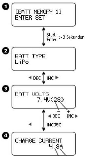 Hitec X2 700 - Ladeparameter Speichern - 1