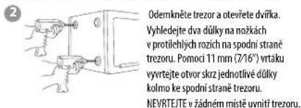 Master Lock LFW123FTC - Pokyny k přišroubování trezoru (pouze pro vybrané modely) - 2