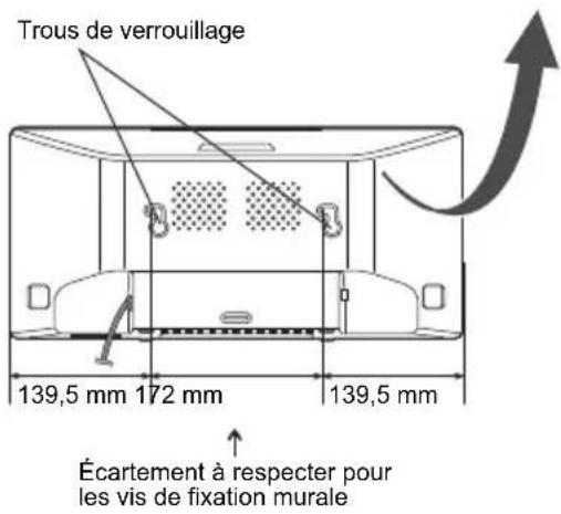 PIONEER XSMC02D - Vissez les vis de fixation murale dans le mur, en respectant l'écartement (172 mm) du dispositif de fixation. - 2