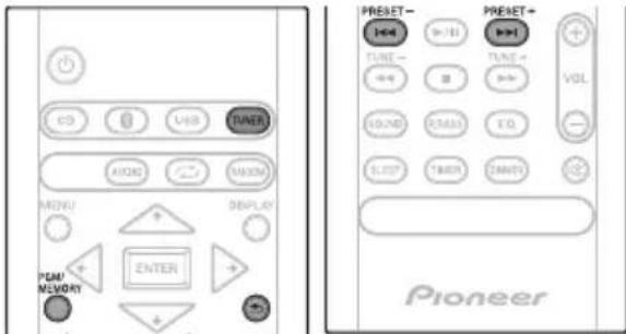 PIONEER XSMC02D - Saving station presets - 1