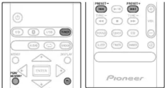 PIONEER XSMC02D - Speichern voreingestellter Sender - 1