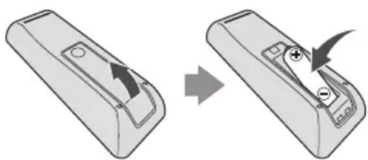 PIONEER XEM26 - Open the rear lid and load the battery as illustrated below. - 1