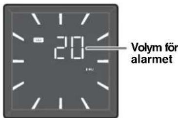 YAMAHA Restio ISX803D - 6Stall in alarmvolymen genom att trycka pa VOLUME-/+ - 1