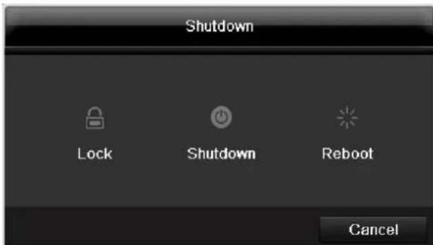 ABUS TVVR45021 - Switching off, locking and rebooting the device - 1