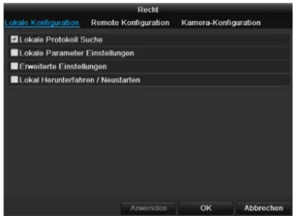 ABUS TVVR45021 - Einstellung der Rechte - 1