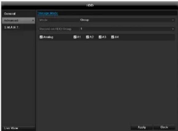 ABUS TVVR45021 - HDD settings of the cameras - 2