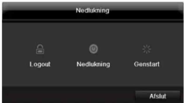 ABUS TVVR45021 - Nedlukning,Logout og genstart af apparatet - 1