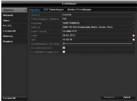 ABUS TVVR45021 - Allgemeine Einstellungen - 1
