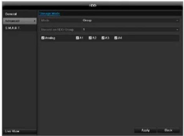 ABUS TVVR60021 - HDD settings of the cameras - 2