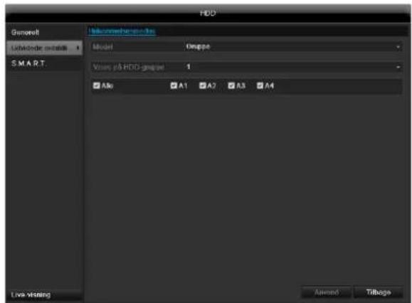 ABUS TVVR60011 - Kameraets harddiskindstillinger - 2