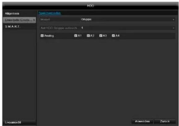 ABUS TVVR60011 - Festplatteneinstellungen der Kameras - 2