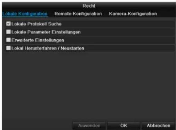 ABUS TVVR60011 - Einstellung der Rechte - 1