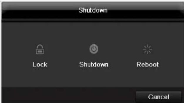 ABUS TVVR41220 - Switching off, locking and rebooting the device - 1