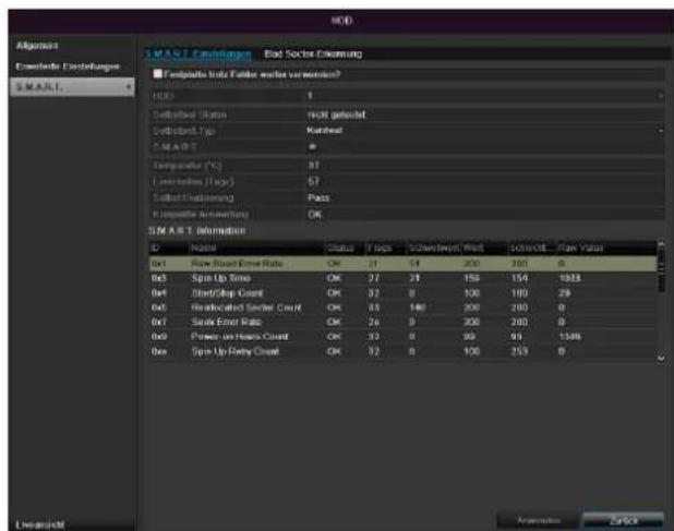 ABUS TVVR41220 - Festplatteneinstellungen der Kameras - 2