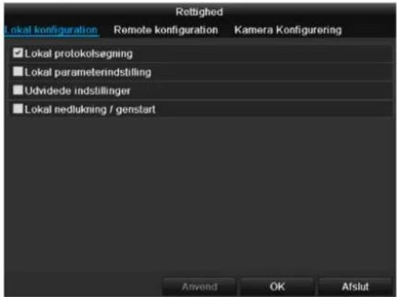 ABUS TVVR41220 - Indstilling af rettigheder - 1