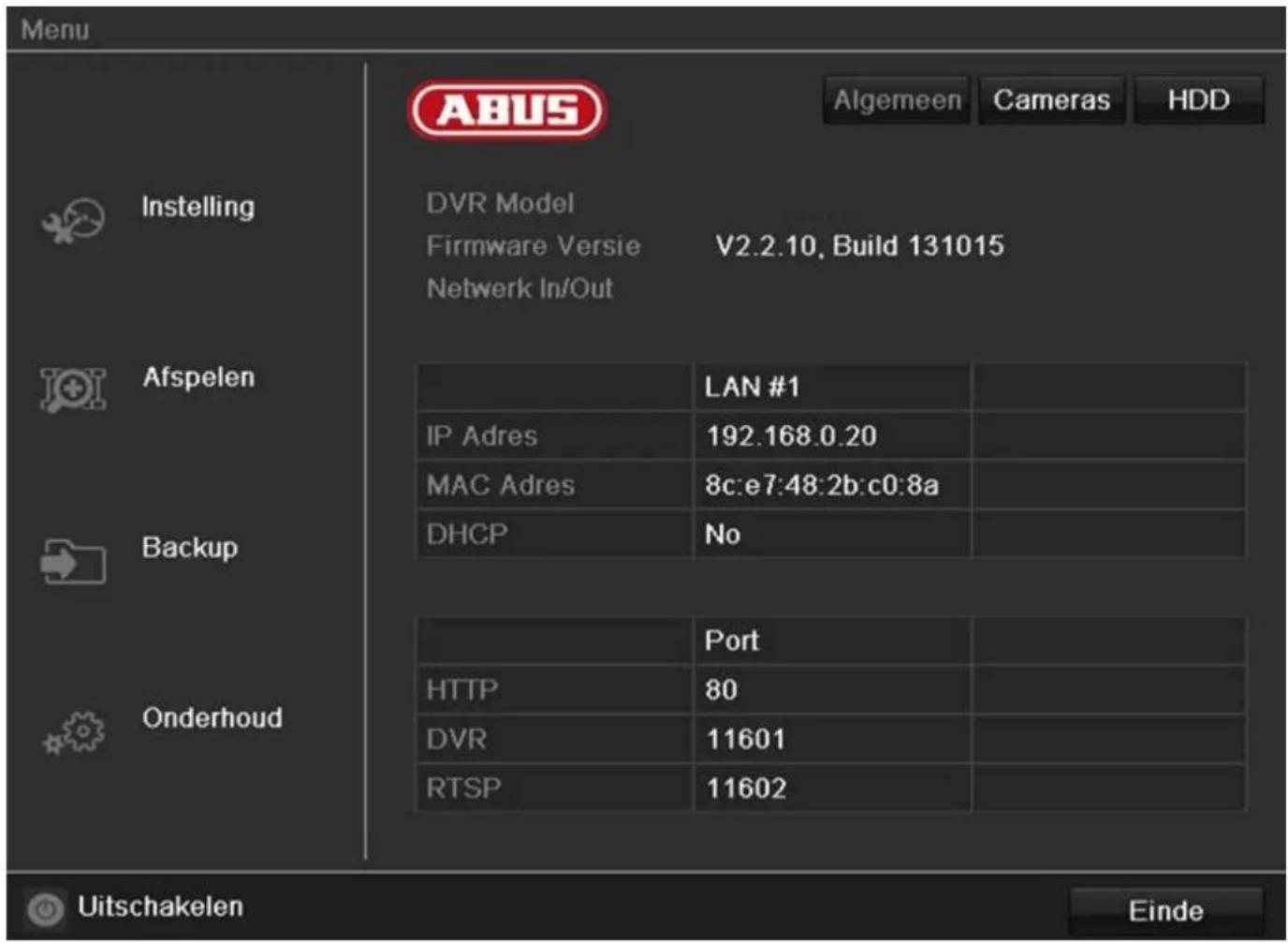ABUS TVHD80100 - Overzicht - 1