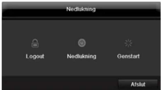 ABUS TVVR45030 - Nedlukning,Logout og genstart af apparatet - 1