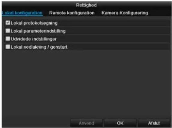ABUS TVVR45030 - Indstilling af rettigheder - 1