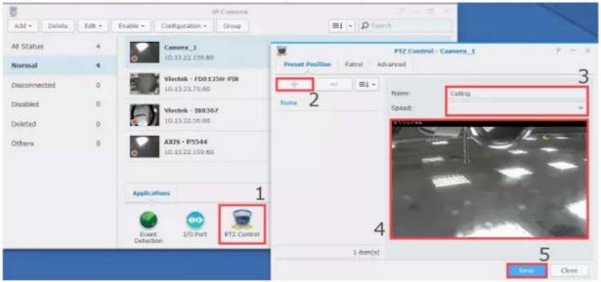 SYNOLOGY NVR216 - Configurer une patrouille planifiée avec des commandes PTZ et une règle d'action - 1