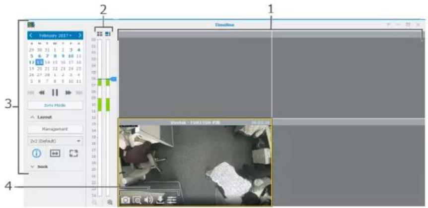 SYNOLOGY NVR216 - Lire des enregistrements vidéo avec le tableau chronologique - 1