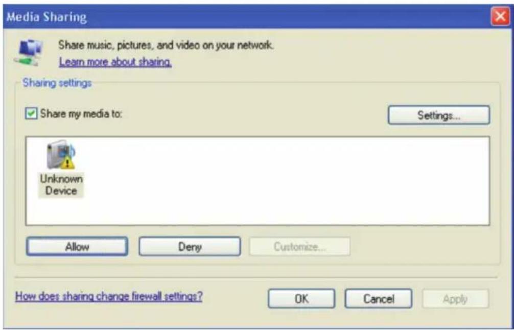 Auna IR130 - Impostare il PC Windows affinché la radio acceda ai file audio tramite il server UPnP: - 2