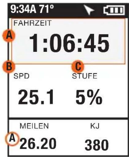 Powertap Joule GPS - Ausgewählte Metrik ANZEIGE 1 ANZEIGE 2 ANZEIGE 3 - 3