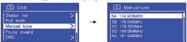 SAILOR Concerto 7 - Sintonizzazione manuale: - 1