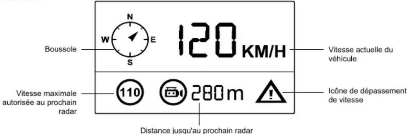 TrueCam A6 - c) Fonction d'indicateur de vitesse (en option avec le module GPS) - 1