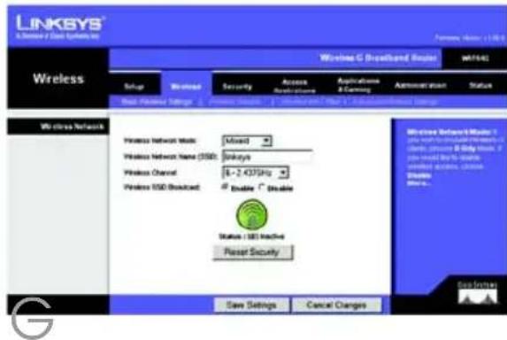 LINKSYS WRT54G3 - Wireless Network Name - 2