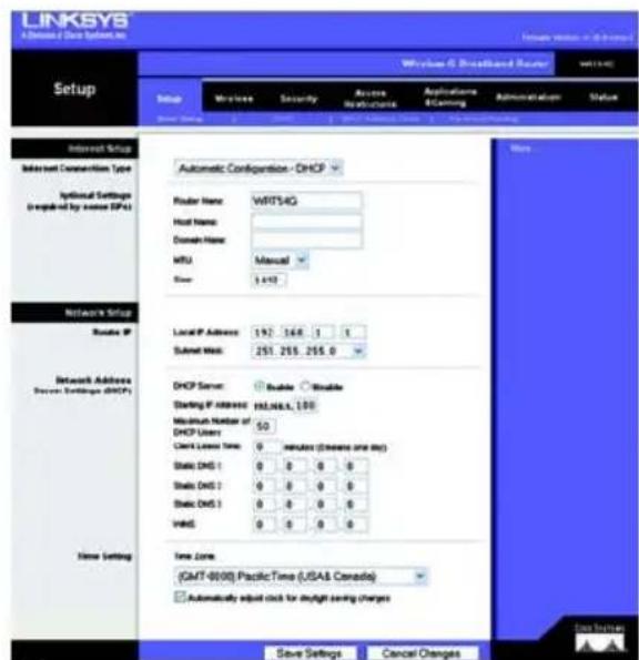 LINKSYS WRT54G3 - Tilslutning of routeren - 6