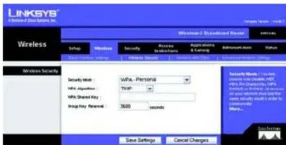 LINKSYS WRT54G3 - WPA/WPA2 Personal - 1