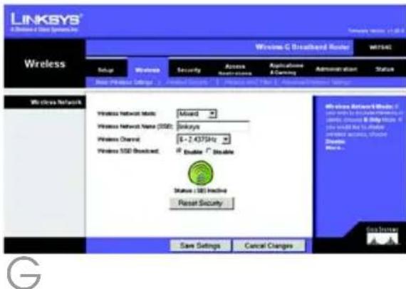LINKSYS WRT54G3 - Wireless Channel (Trådløs kanal). - 1