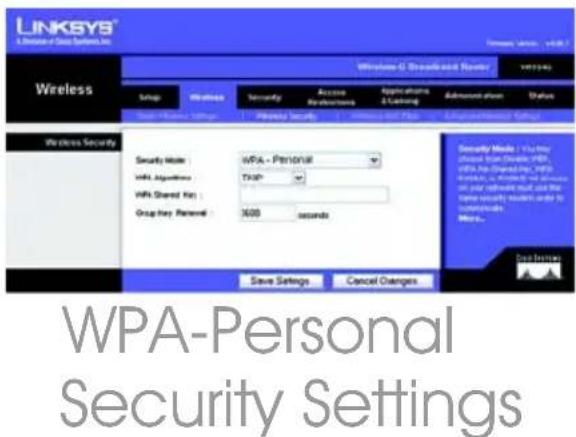 LINKSYS WRT54G3 - WPA/WPA2 Personal - 1