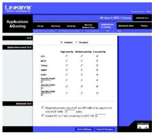 LINKSYS WirelessG WAG54G2 - Advanced QoS (QS avancé) - 1