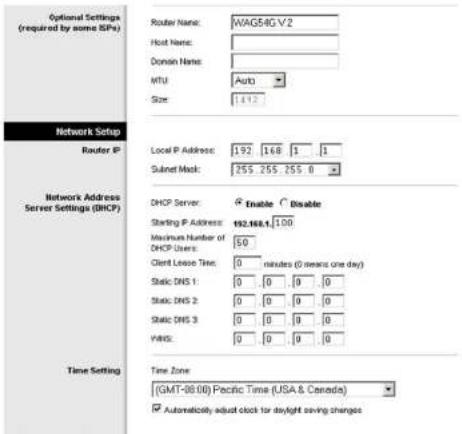 LINKSYS WirelessG WAG54G2 - Network Setup - 1