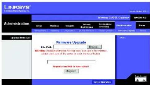 LINKSYS WirelessG WAG54G2 - Upgrade from LAN (Mise à niveau à partir du réseau LAN) - 1