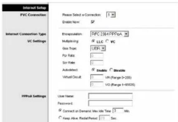 LINKSYS WirelessG WAG54G2 - RFC 2516 PPPoE o RFC 2364 PPPoA - 2