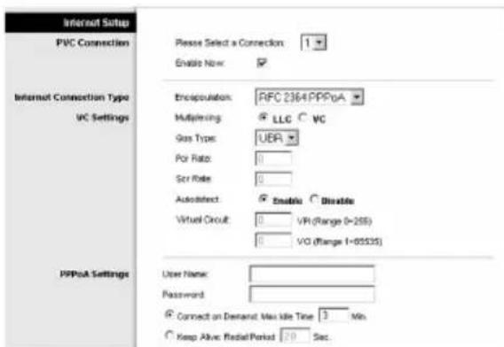 LINKSYS WirelessG WAG54G2 - RFC 2516 PPPoE oder RFC 2364 PPPoA - 8