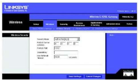 LINKSYS WirelessG WAG54G2 - Wireless Security Tab - 2