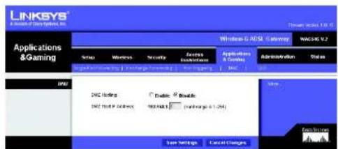 LINKSYS WirelessG WAG54G2 - DMZ - 1