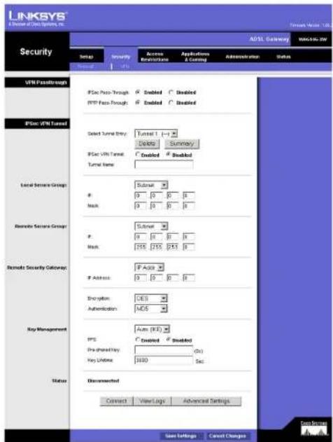 LINKSYS WirelessG WAG54G2 - Step 5: Create a Tunnel Through the Web-Based Utility - 1