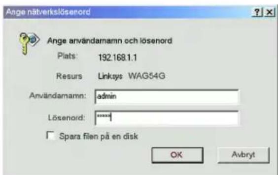 LINKSYS WirelessG WAG54G2 - Konfigurera ADSL-gatewayn - 1