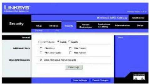 LINKSYS WirelessG WAG54G2 - Block WAN requests - 1