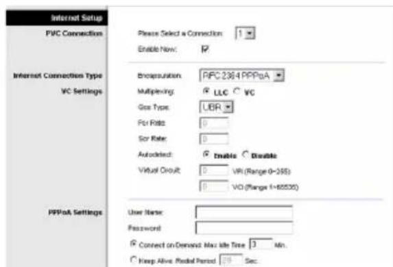 LINKSYS WirelessG WAG54G2 - RFC 2516 PPPoE ellr RFC 2364 PPPoA - 2