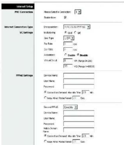 LINKSYS WirelessG WAG54G2 - RFC 1483 Routed - 2
