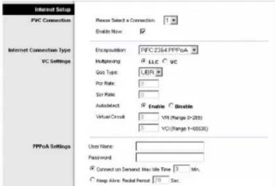 LINKSYS WirelessG WAG54G2 - RFC 2516 PPPoE ellr RFC 2364 PPPoA - 2